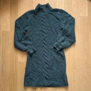 Abercrombie & Fitch Cable Knit Turtleneck Sweater - Deep Teal